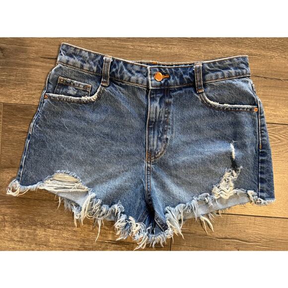 Zara High Rise Cut Off Shorts Size 4 - Picture 1 of 4